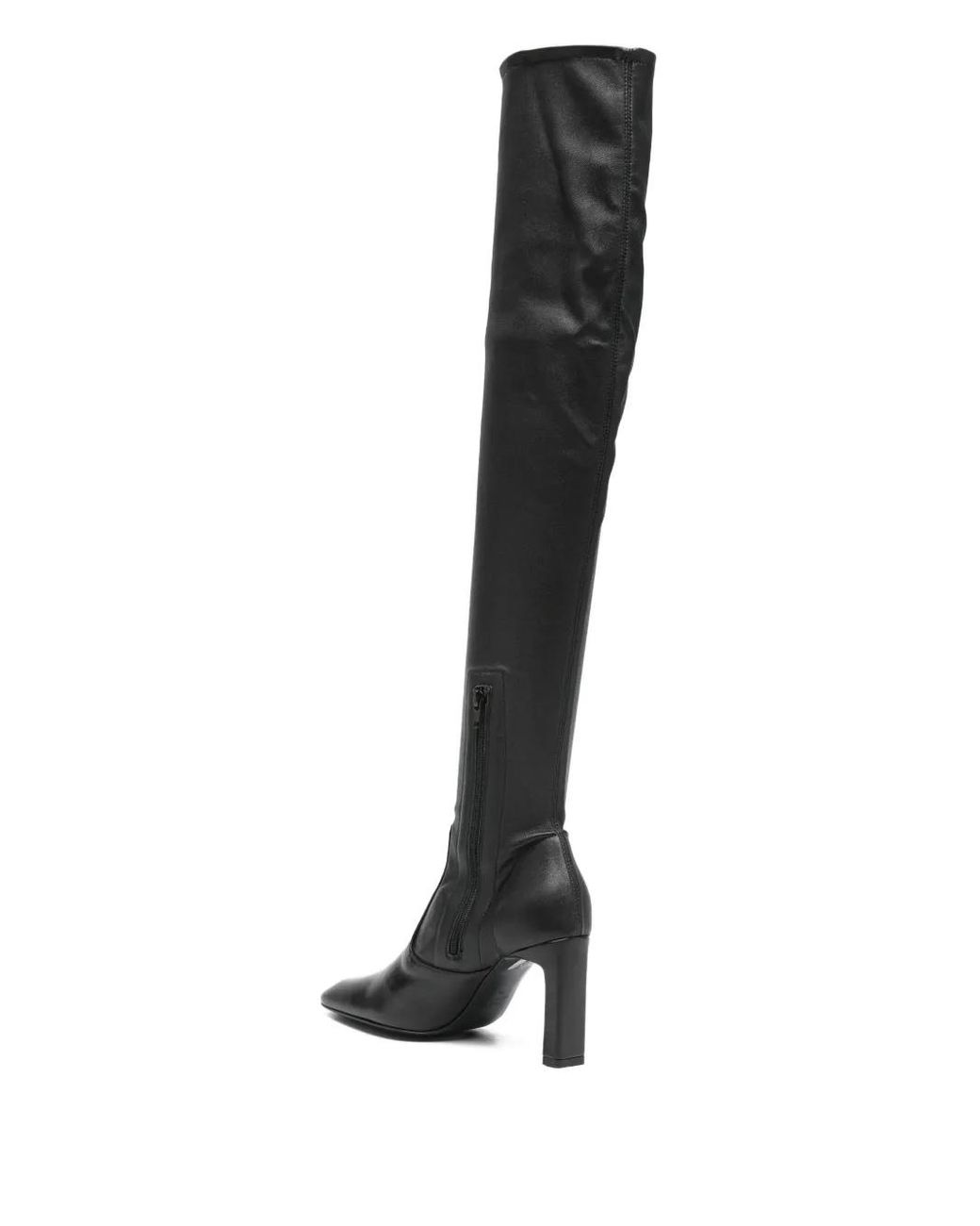 Totême Black Square Toe Leather Boots