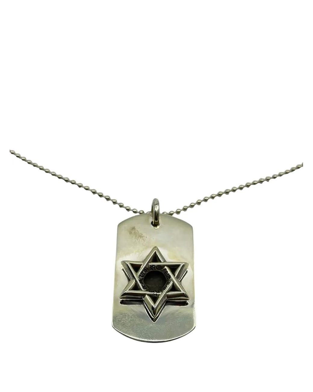 Chrome Hearts Metallic Collier Plaque Militaire Star Of David for men