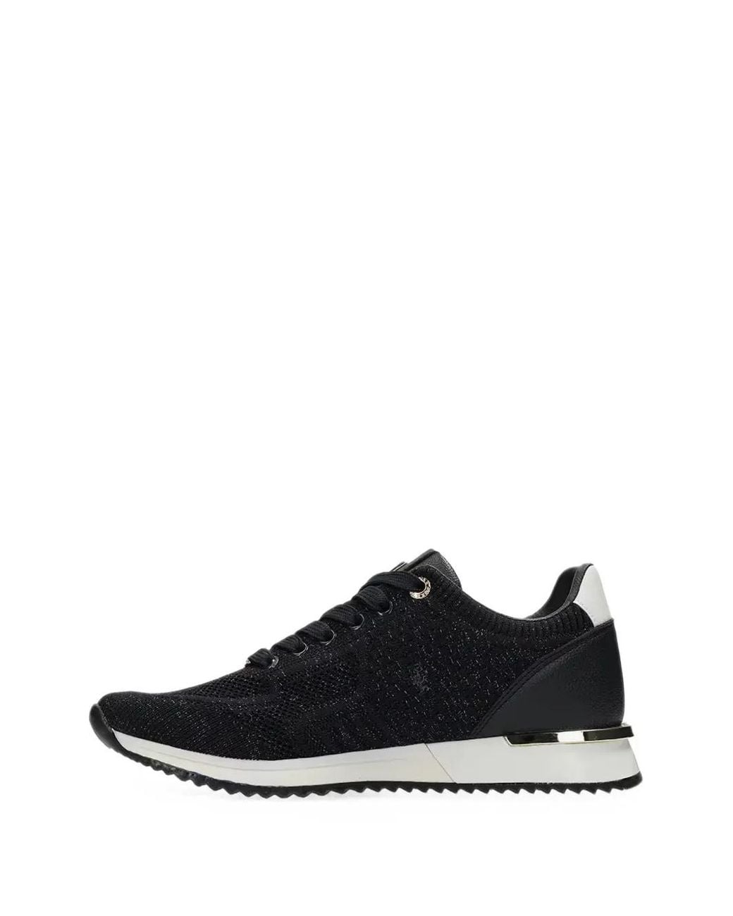 Mexx Black Baskets En Maille Pailletée À Plaque Logo