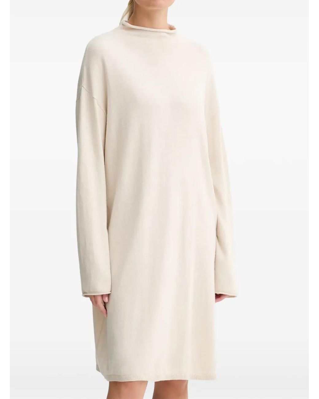 Marc O' Polo Natural Mock-Neck Long-Sleeve Mini Dress