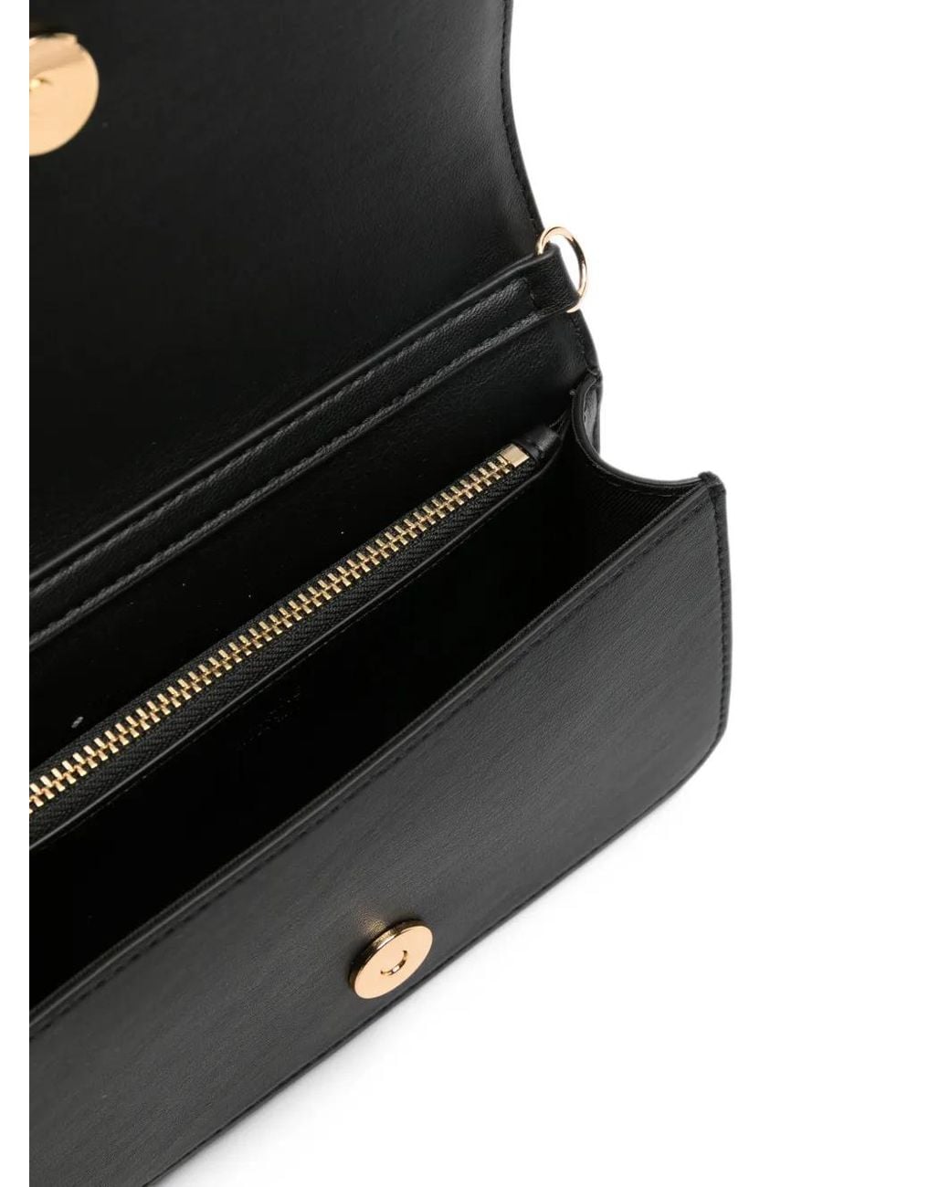 Love Moschino Black Logo-Plaque Quilted Clutch Bag