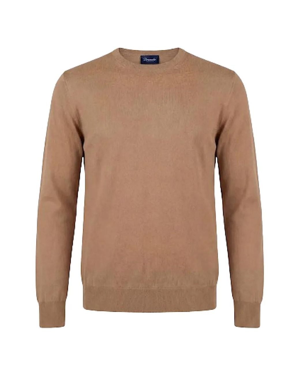 Drumohr Brown Crew-Neck Cotton Sweater for men