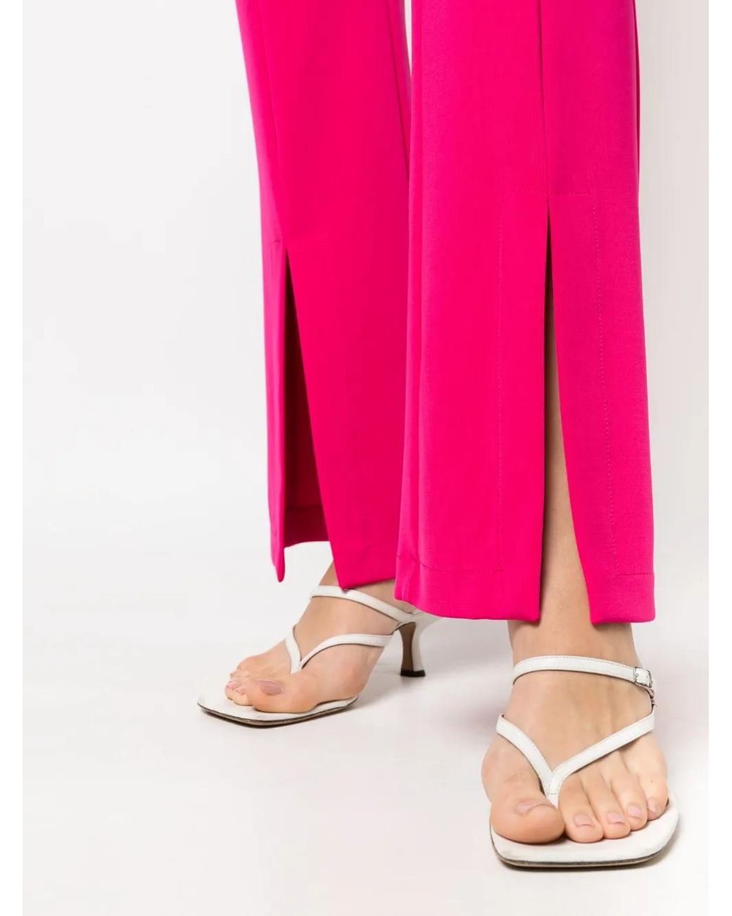 Pinko Pink Front-Split Slim-Fit Trousers