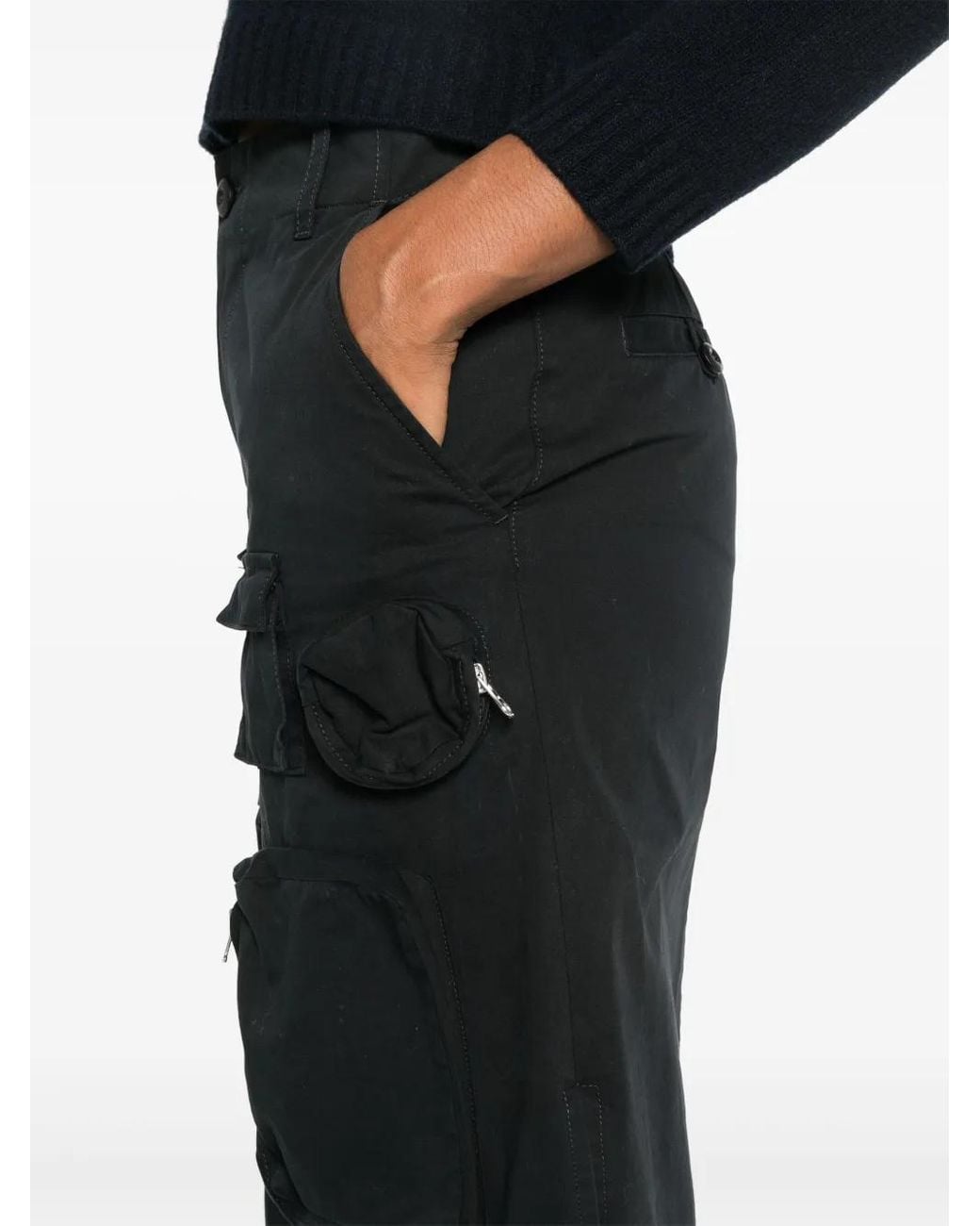 MM6 by Maison Margiela Black Single Stitch-Logo Cargo Skirt