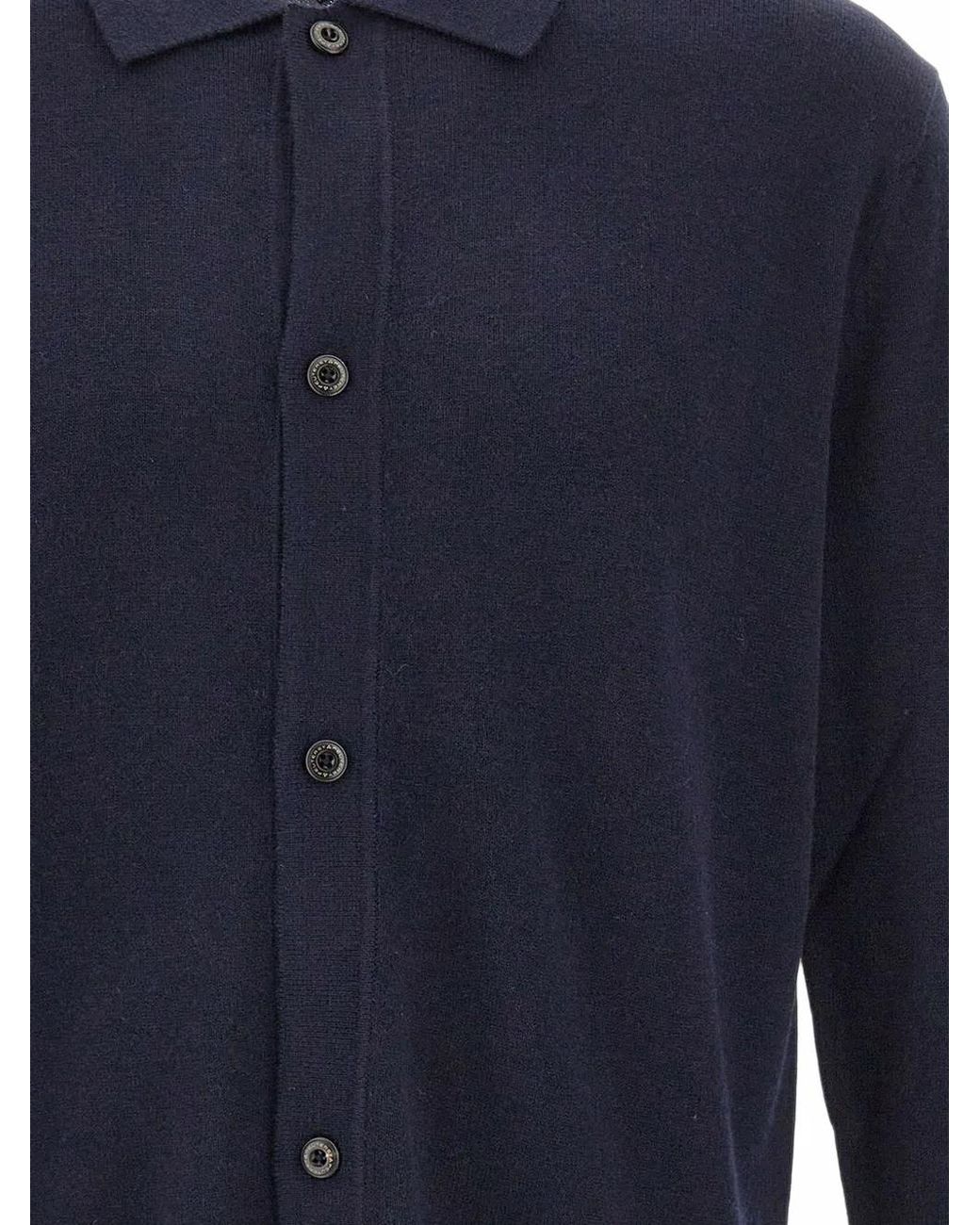Peuterey Blue Trilogy-Logo Button-Up Cardigan for men