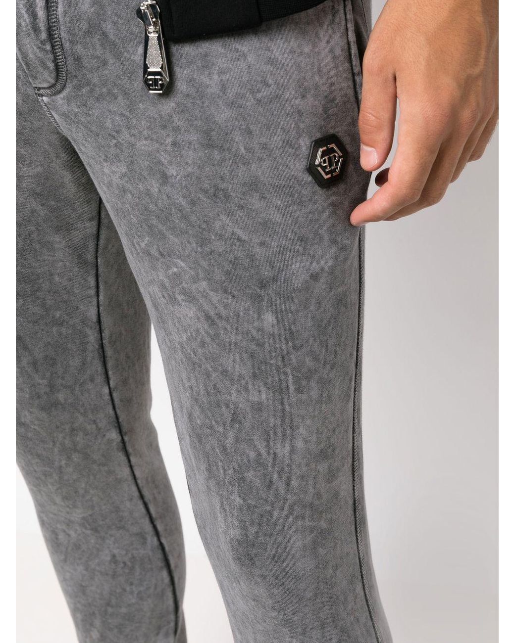 Pantalon de jogging à patch logo Coton Philipp Plein pour homme en coloris Rose Homme Vêtements Articles de sport et dentraînement Pantalons de survêtement 