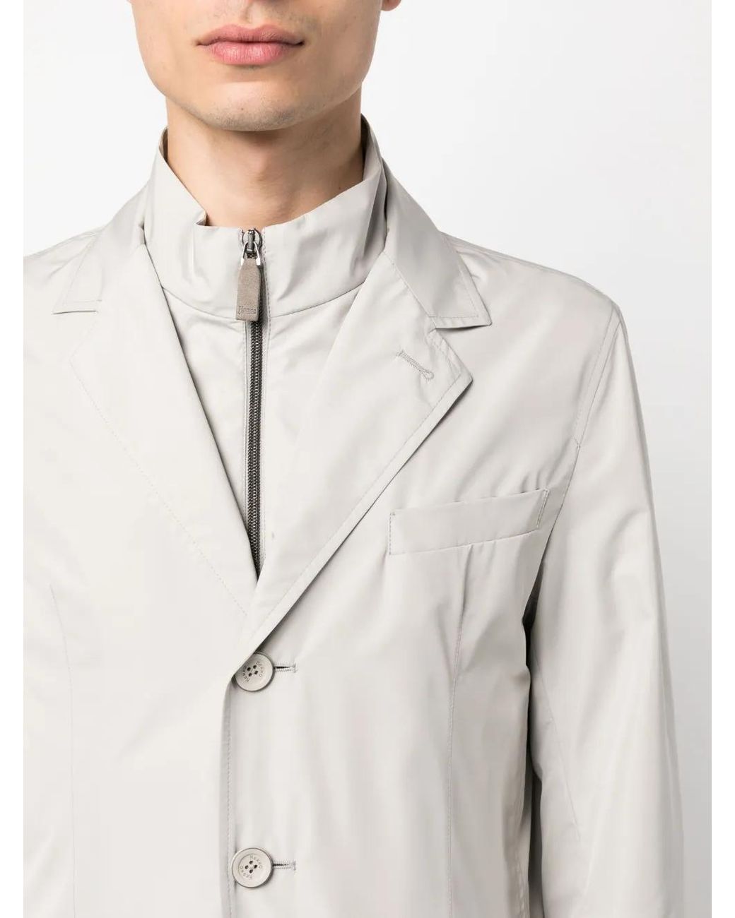 Herno Natural Buttoned-Up Single-Breasted Blazer for men