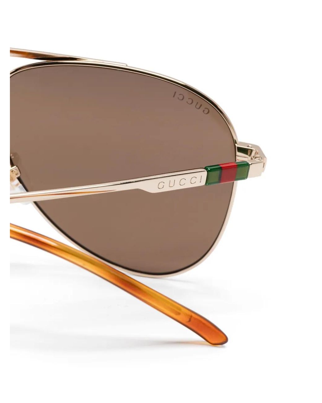 Gucci Natural Pilot-Frame Sunglasses for men