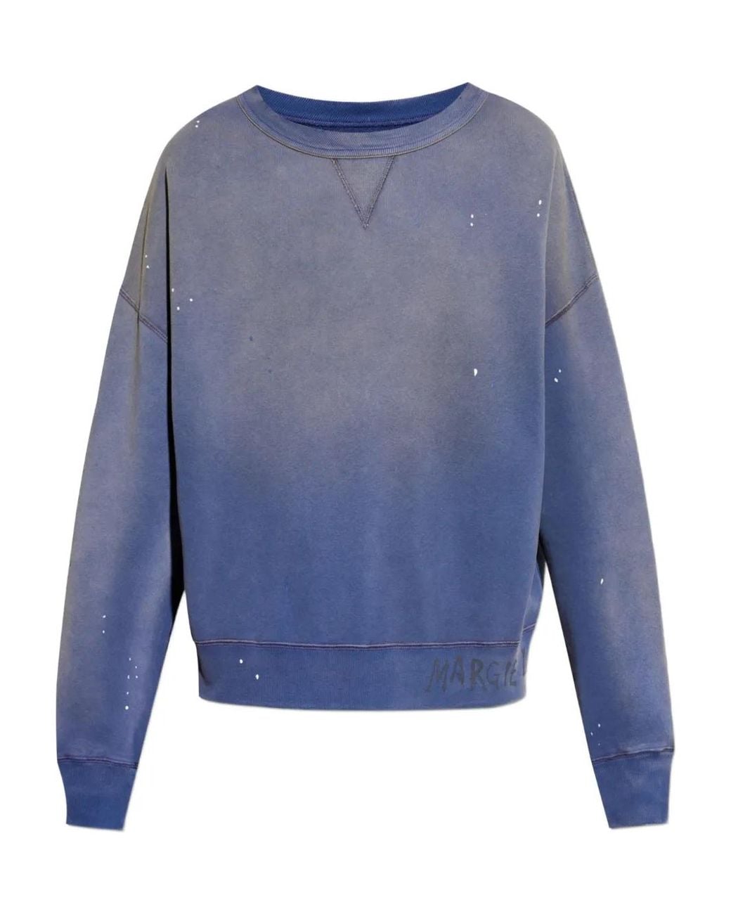 Maison Margiela Blue Logo-Print Sweatshirt for men