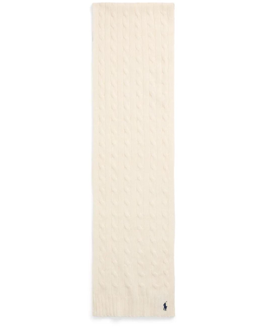 Polo Ralph Lauren White Cream Wool Cashmere Scarf