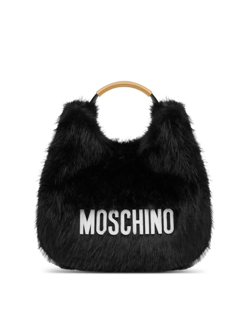 ☆最終SALE☆ MOSCHINO ブラックベルベットバッグ Moschino Faux-Fur Tote Bag in Black | Lyst