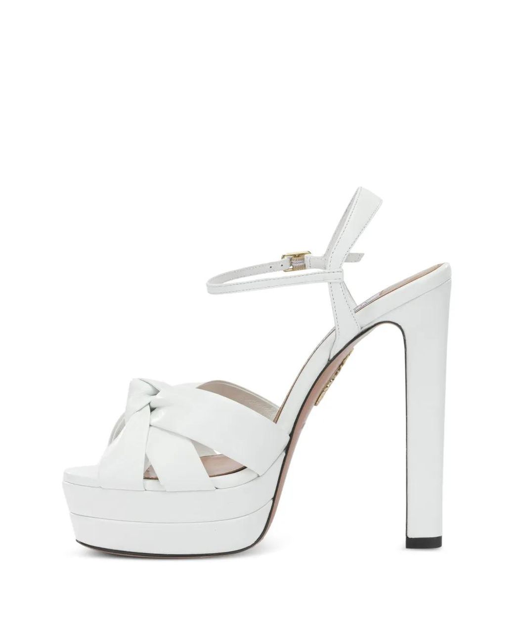 Aquazzura White Knotted Platform Sandals