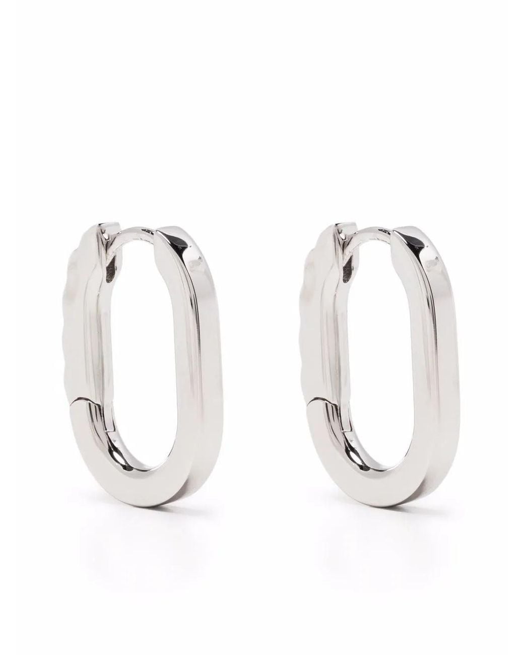 Maria Black White Woods Hoop Earrings