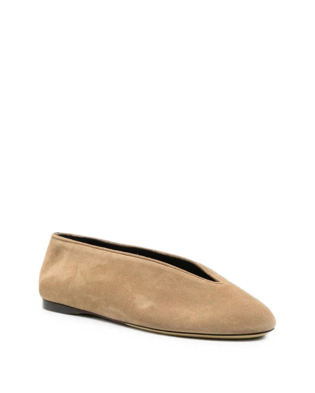 Moschino Natural Round-Toe Ballet Flats