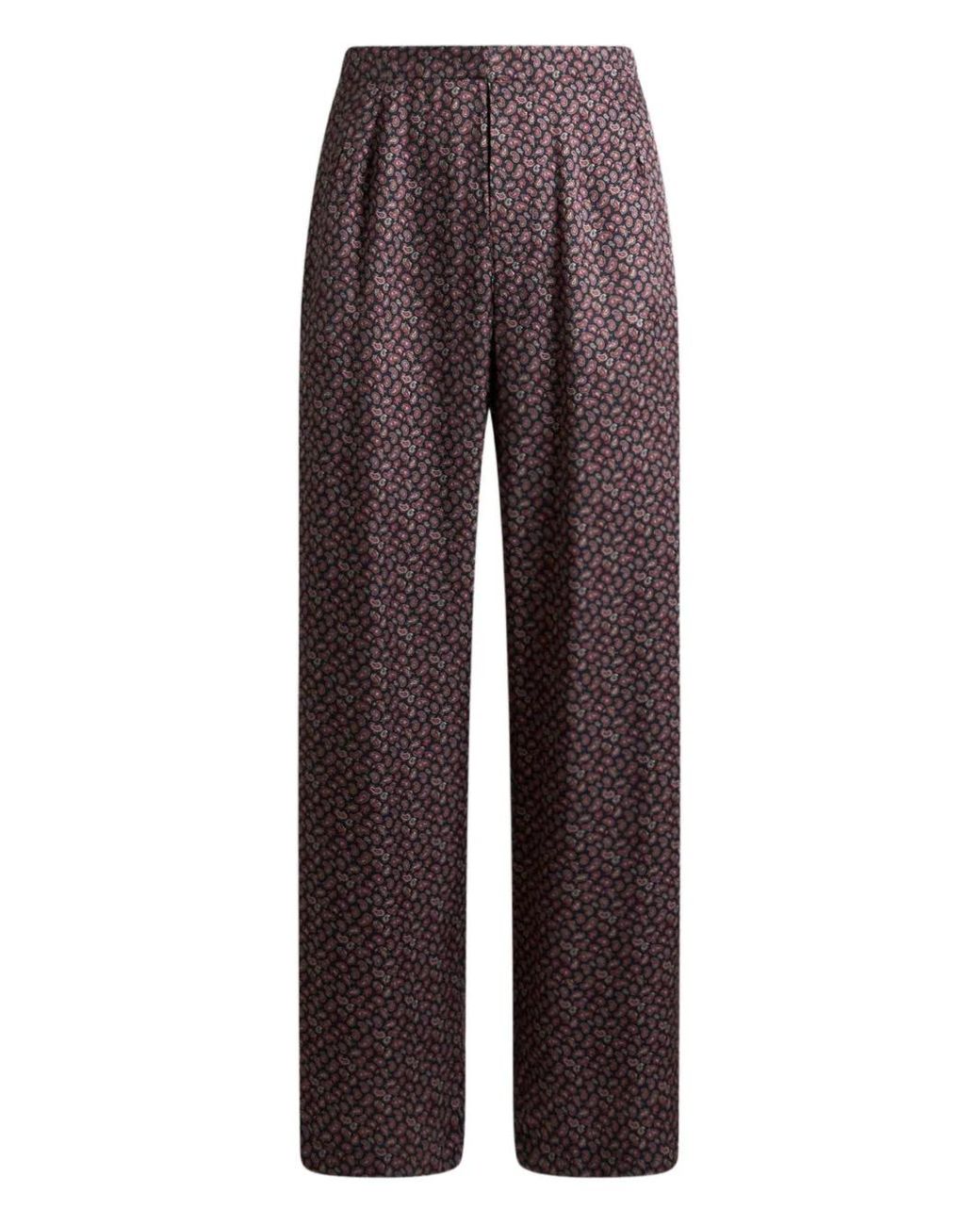 Etro Blue Trousers With Micro Paisley Motif for men