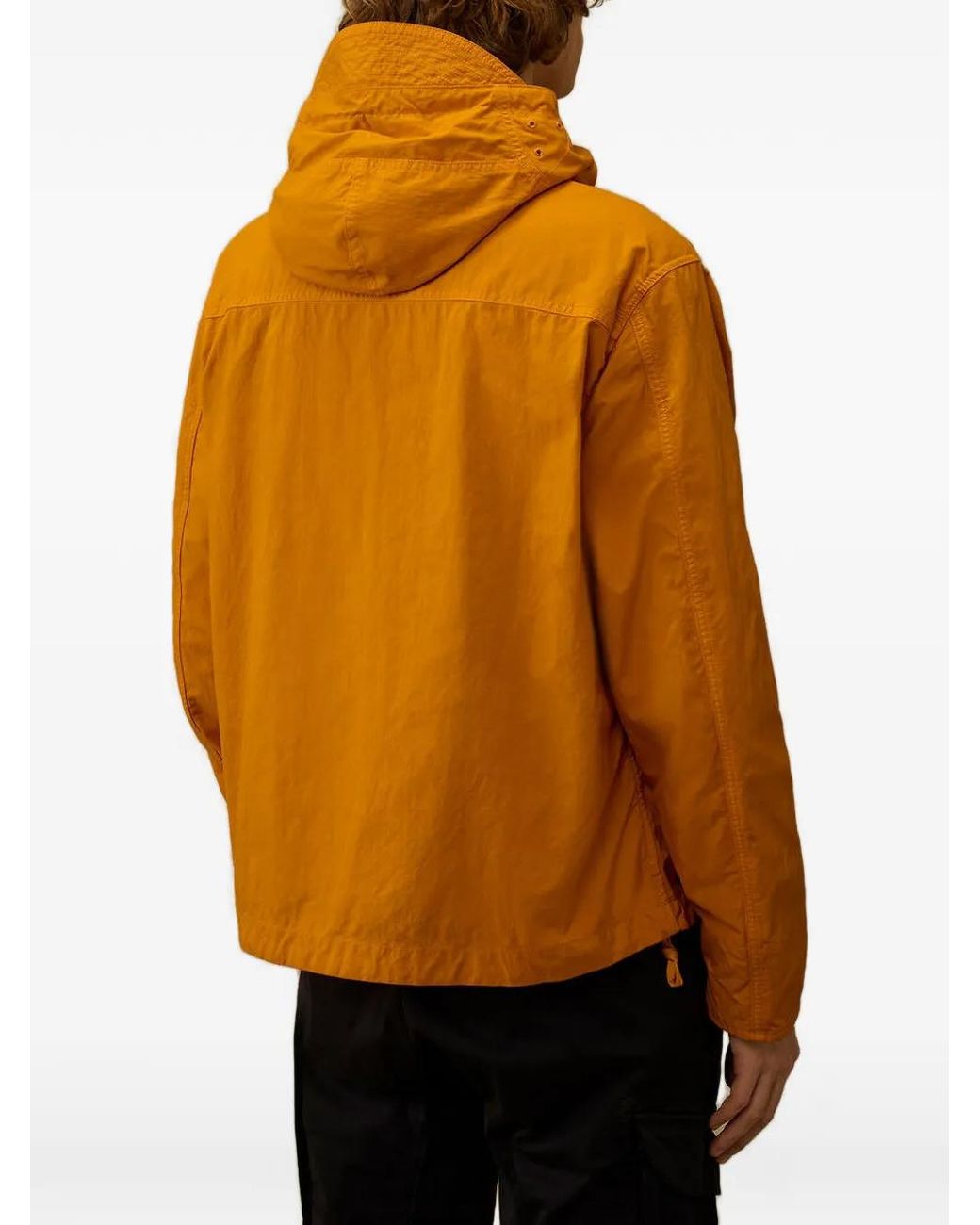 C P Company Orange Twill Hooded Lens Jacket for men