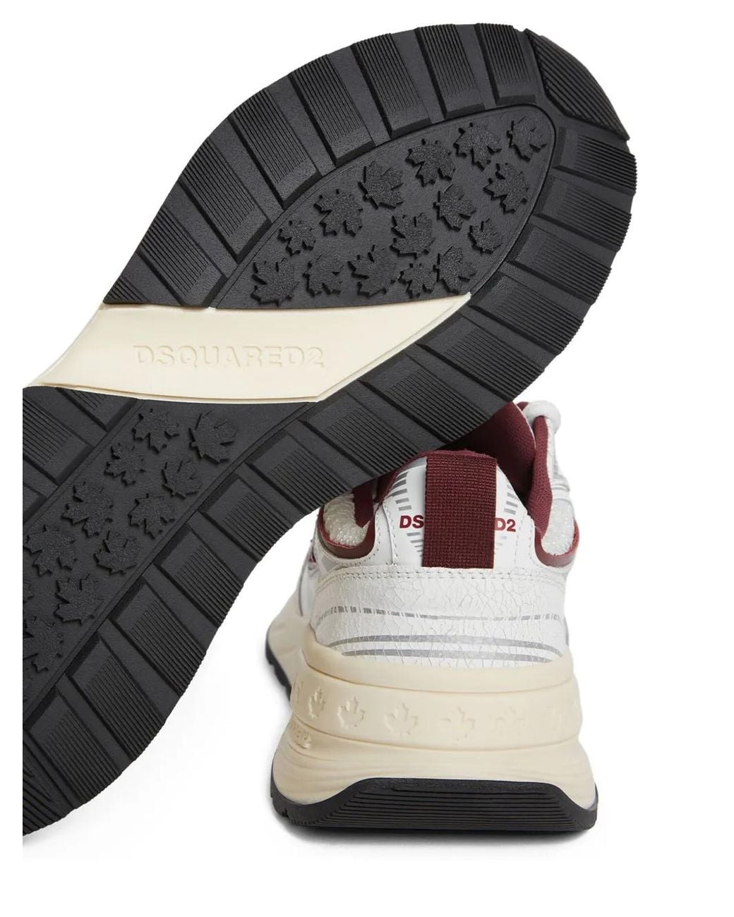 DSquared² White Sprinter Sneakers Mit Ahornblatt