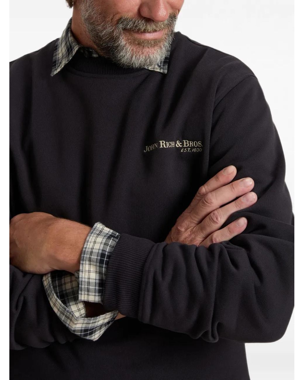 Woolrich Black Logo-Print Crew-Neck Sweatshirt for men