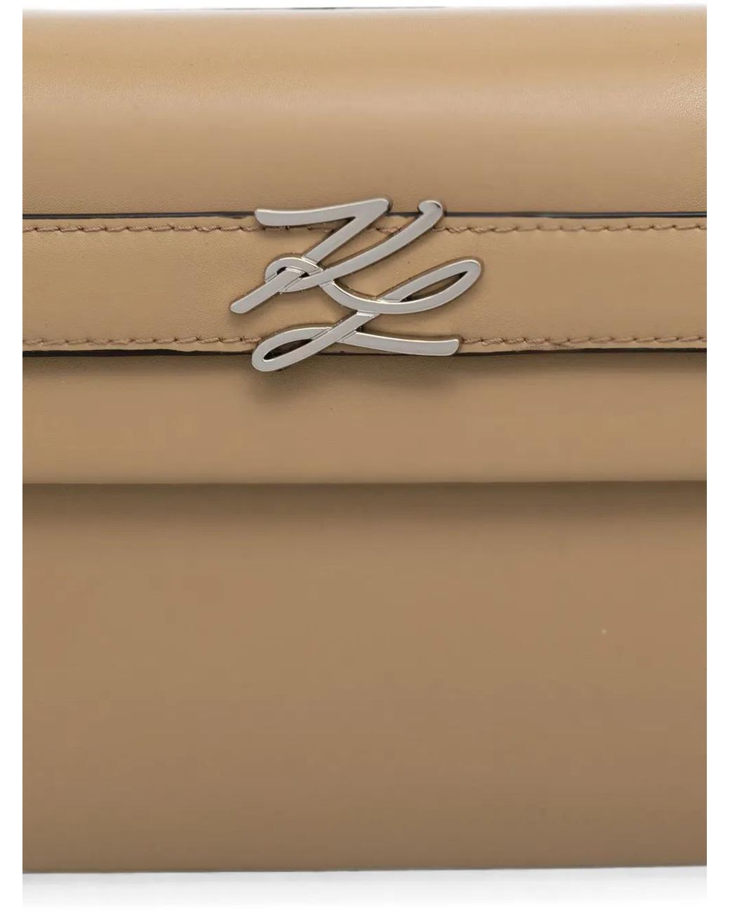 Karl Lagerfeld Natural K/Autograph Small Top Handle Bag
