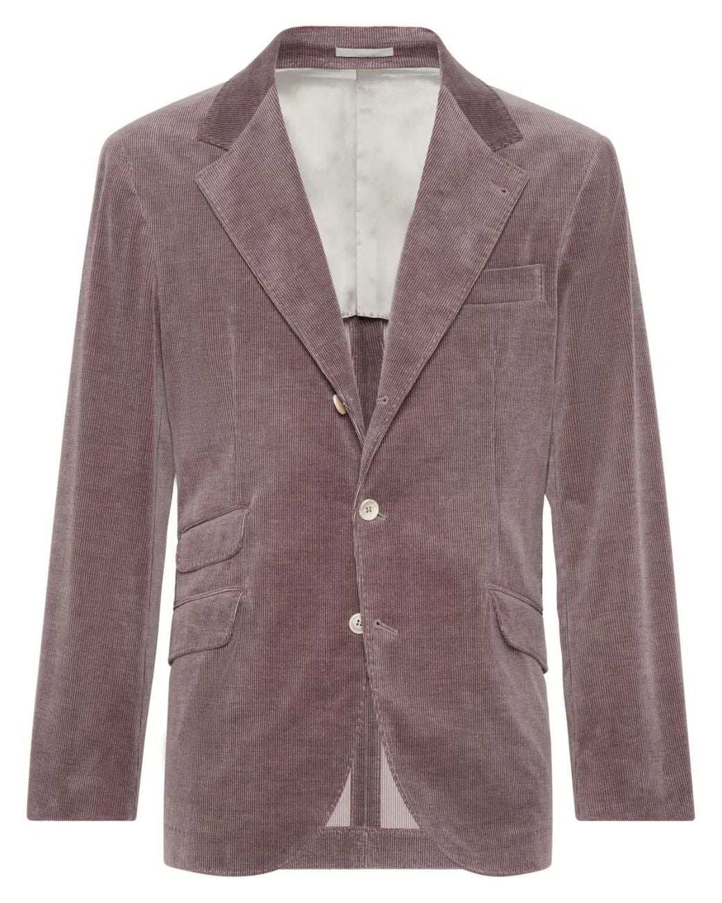Brunello Cucinelli Purple Single-Breasted Cotton-Blend Blazer for men