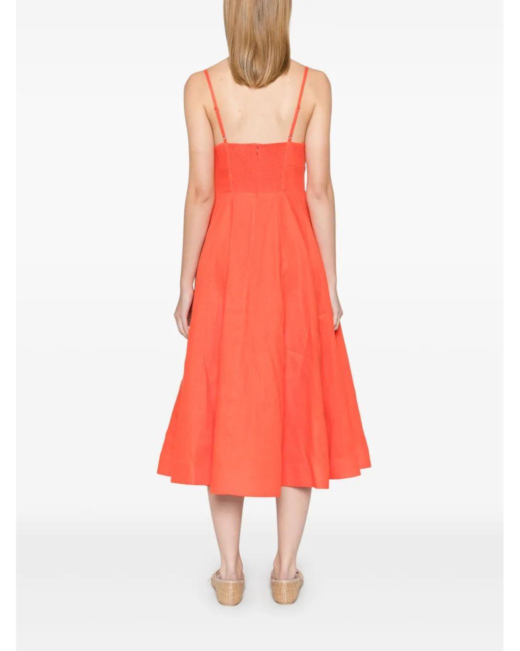Zimmermann Red Crush Linen Midi Dress