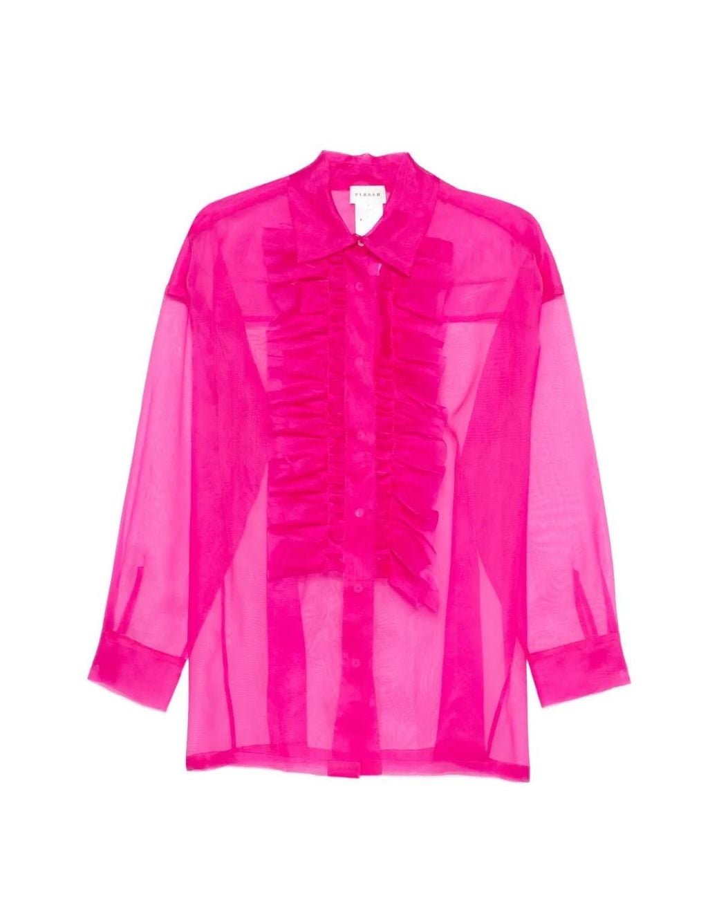 P.A.R.O.S.H. Pink Shake Ruffled Blouse