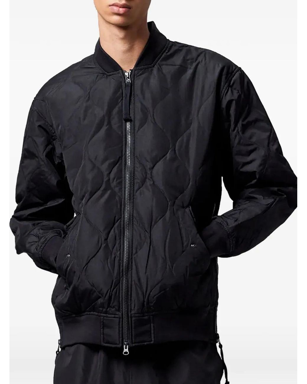 Taion Blue Ma-1 Quilted Bomber Jacket for men