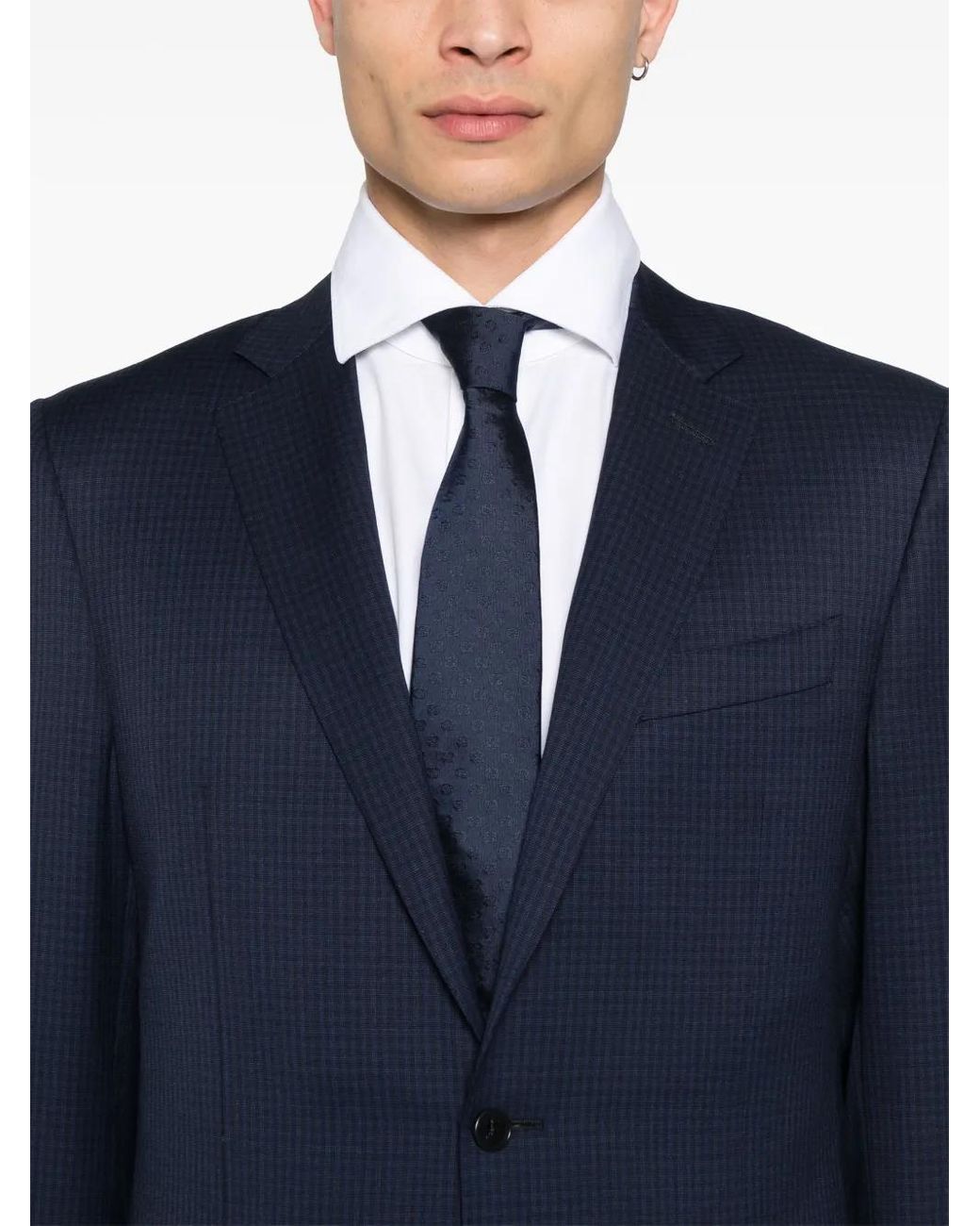 Canali Blue Checked Suit for men