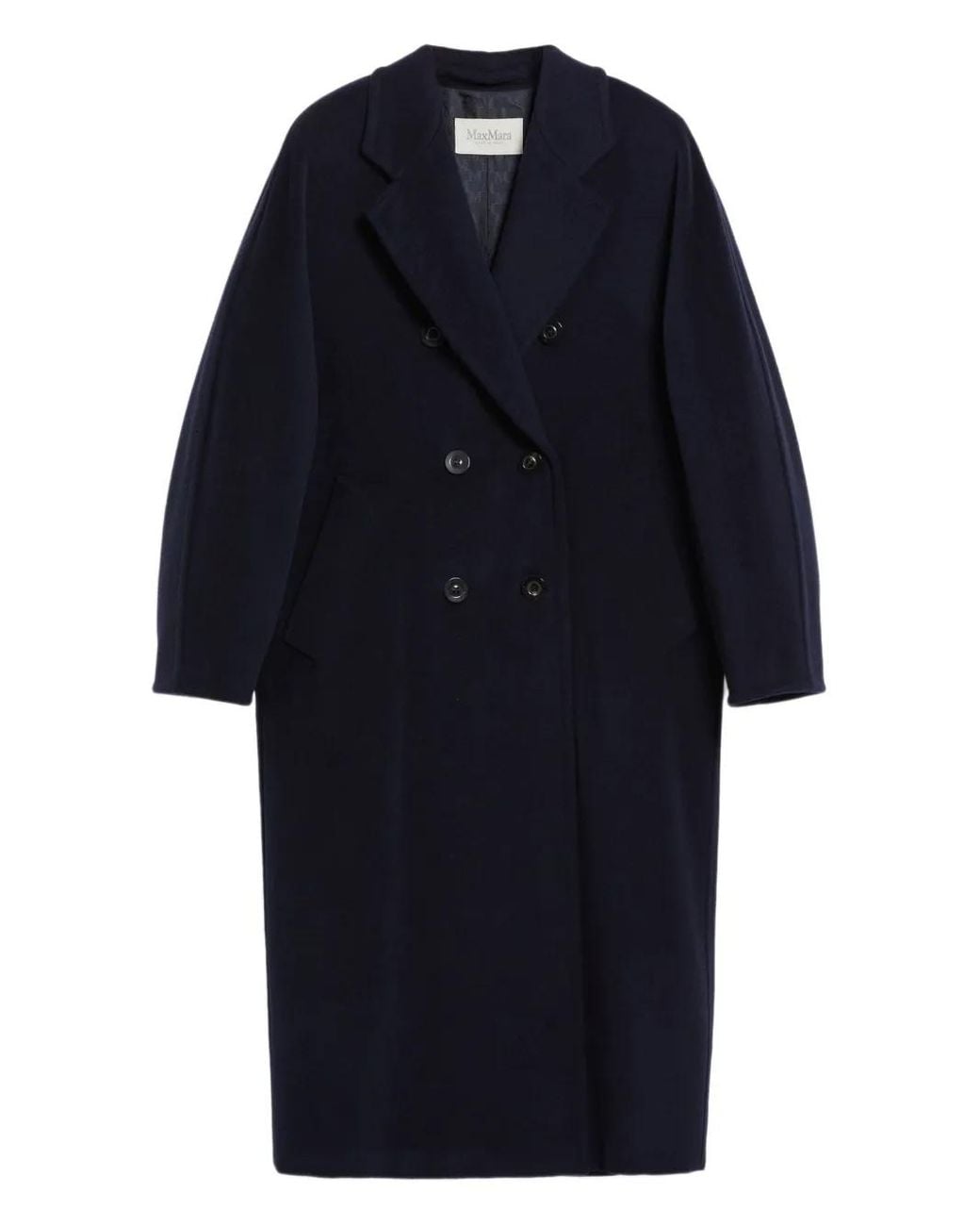 Max Mara Blue Madame 101801 Double-Breasted Buttoned Coat