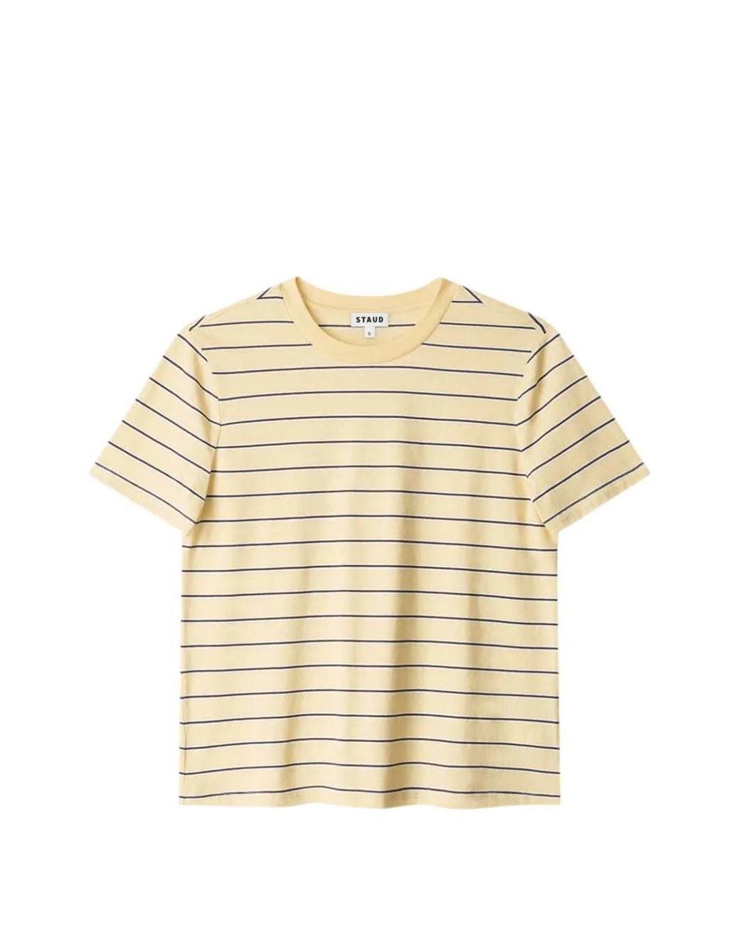 Staud Natural Monday Striped Crew-Neck T-Shirt