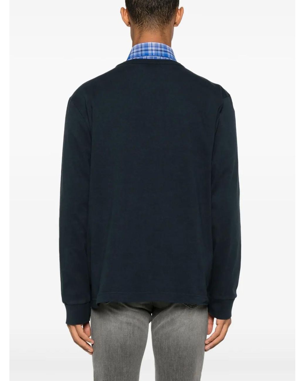 Woolrich Blue Embroidered-Logo Cotton T-Shirt for men