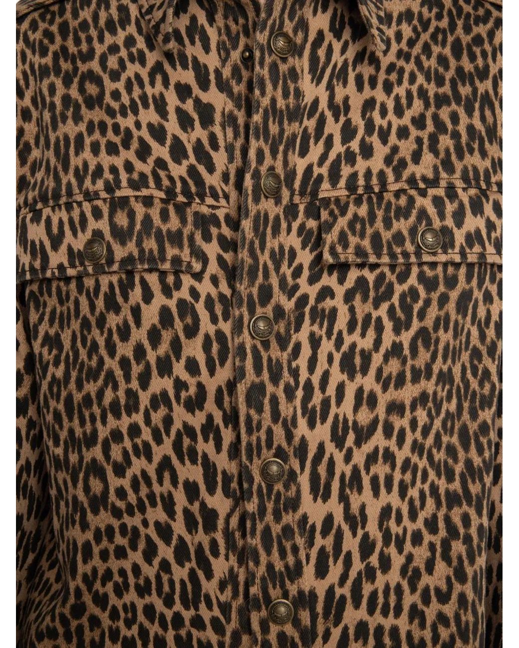 Zadig & Voltaire Brown Leopard-Print Button-Fastening Shirt