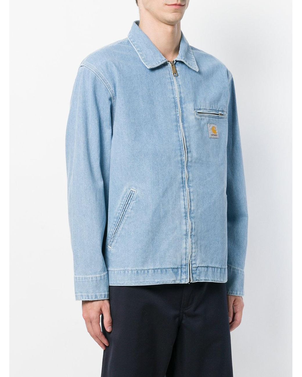 Carhartt Zipped Denim Jacket in Blue for Men | Lyst
