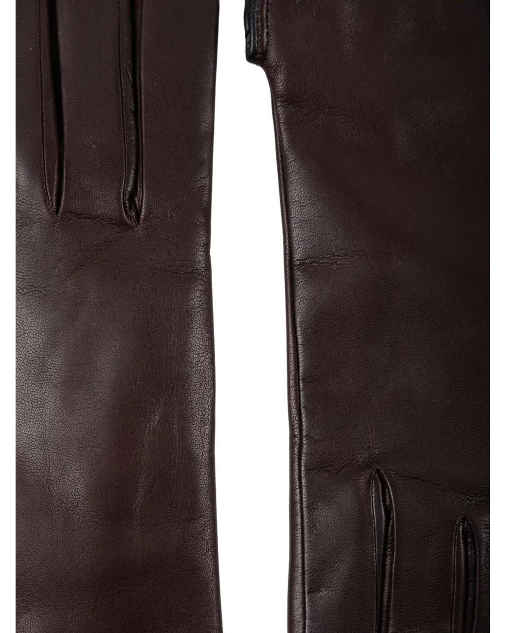 LIE STUDIO Brown Leather Gloves