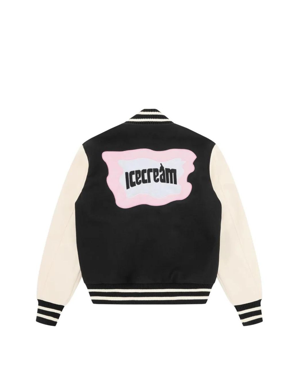 ICECREAM Black Logo-Patch Varsity Jacket for men