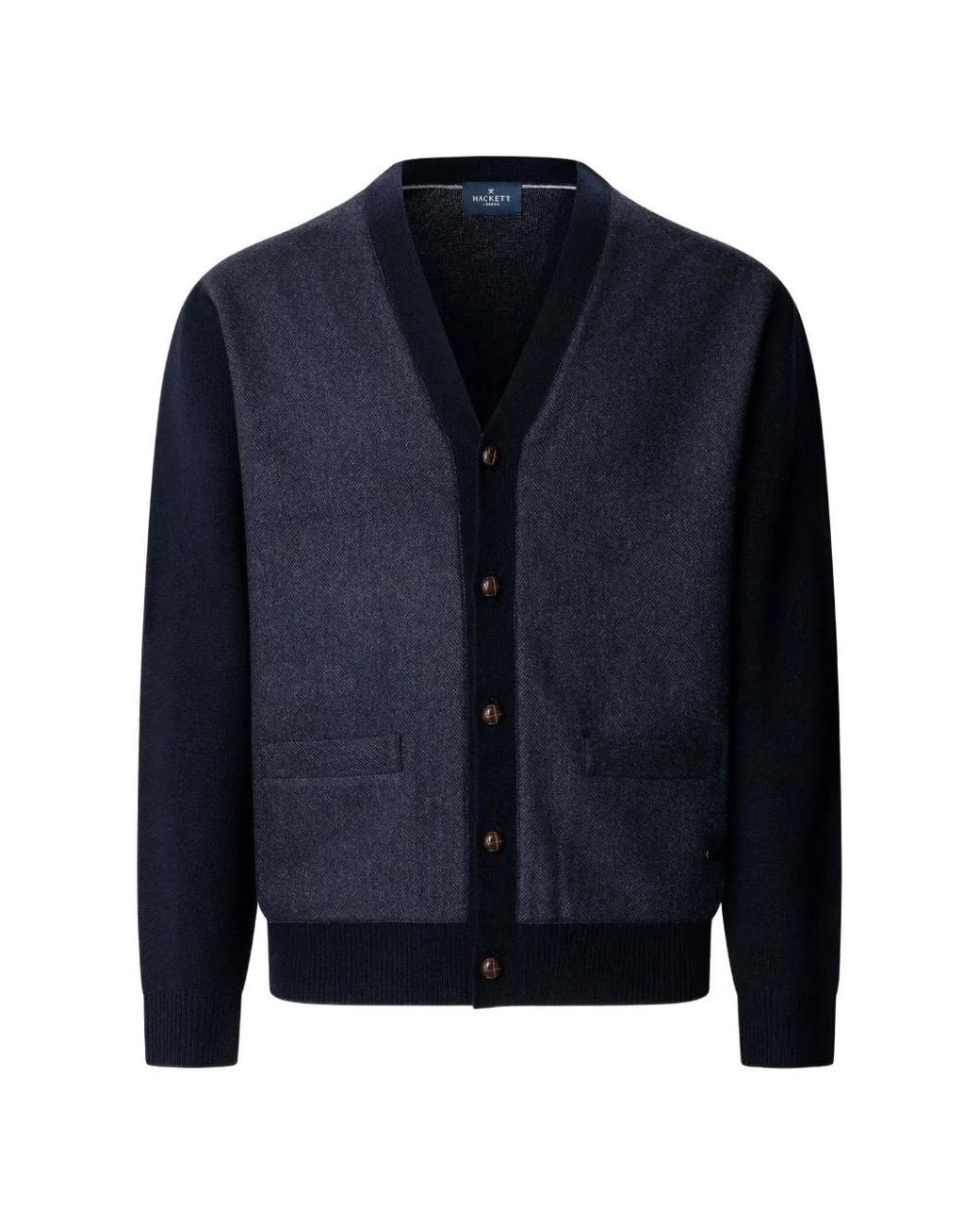 Hackett Blue V-Neck Cardigan for men
