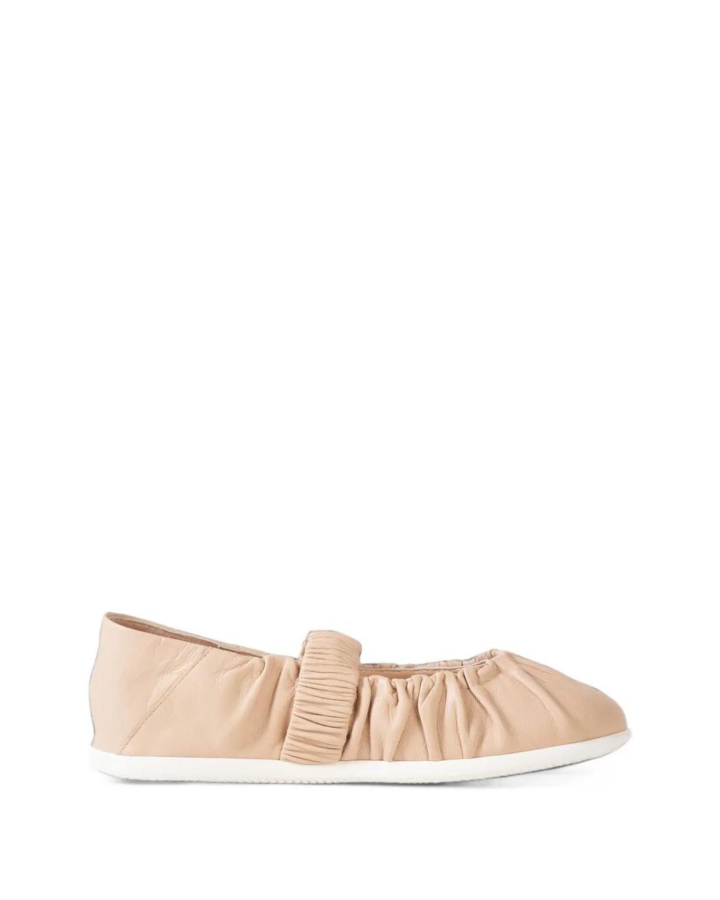 Bogner Natural Vienna Ruched Ballet Flats