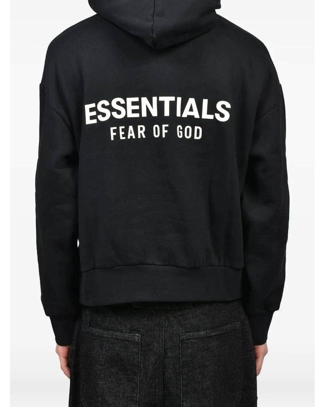 Essentials Blue Logo-Print Hoodie for men
