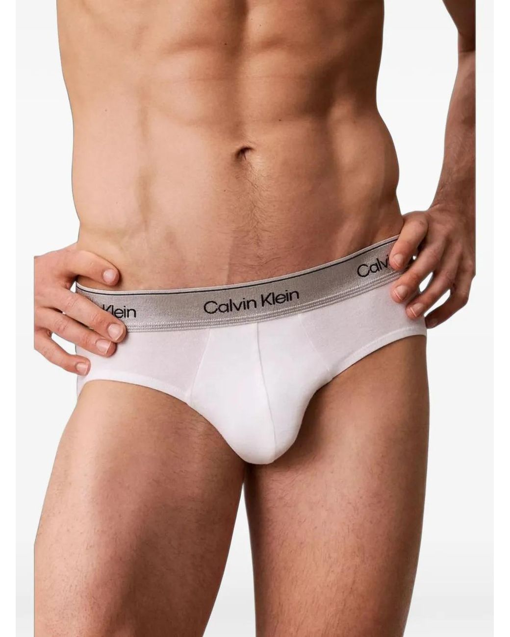 Calvin Klein White Logo-Waistband Briefs for men
