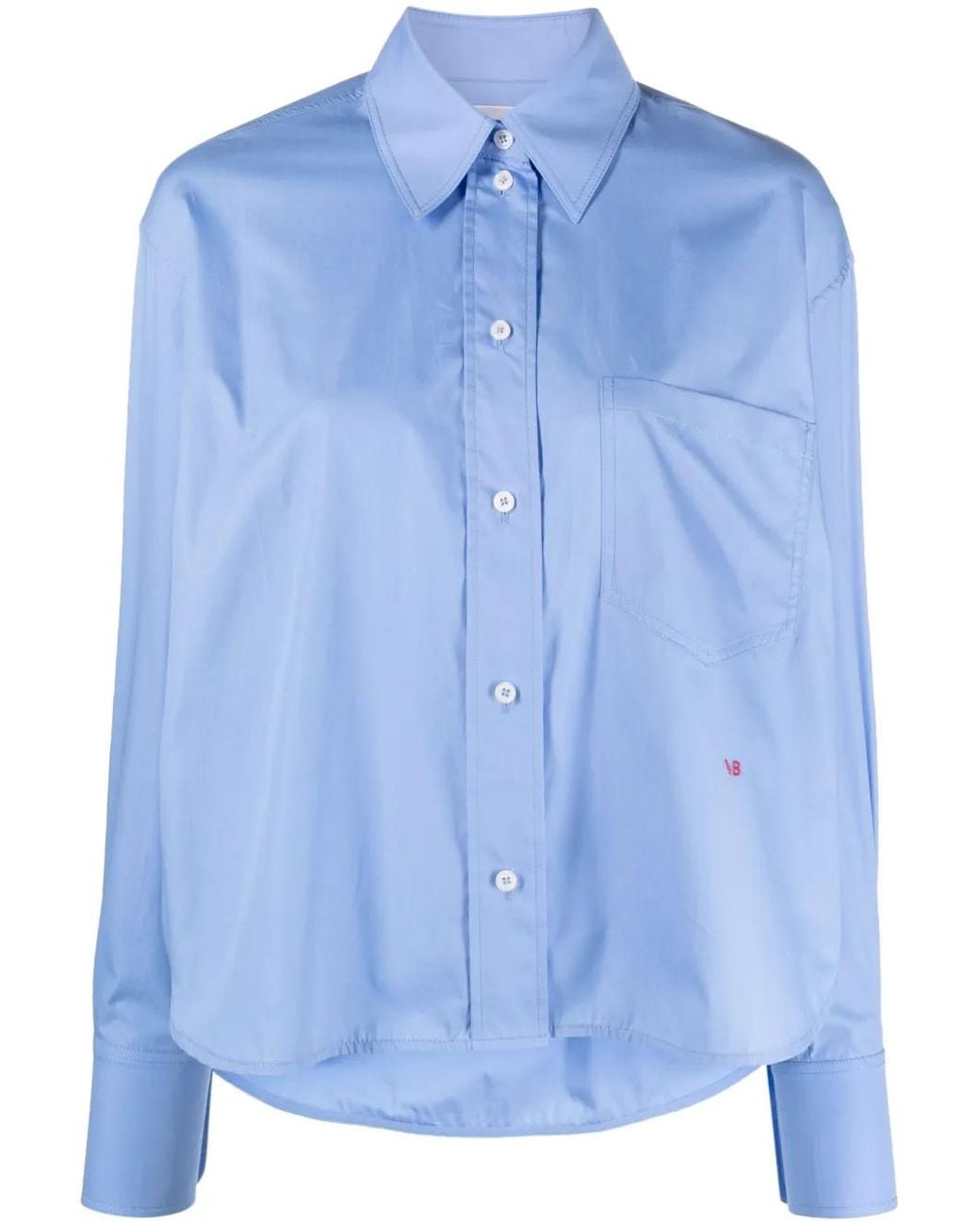 Victoria Beckham Blue Cropped Shirt