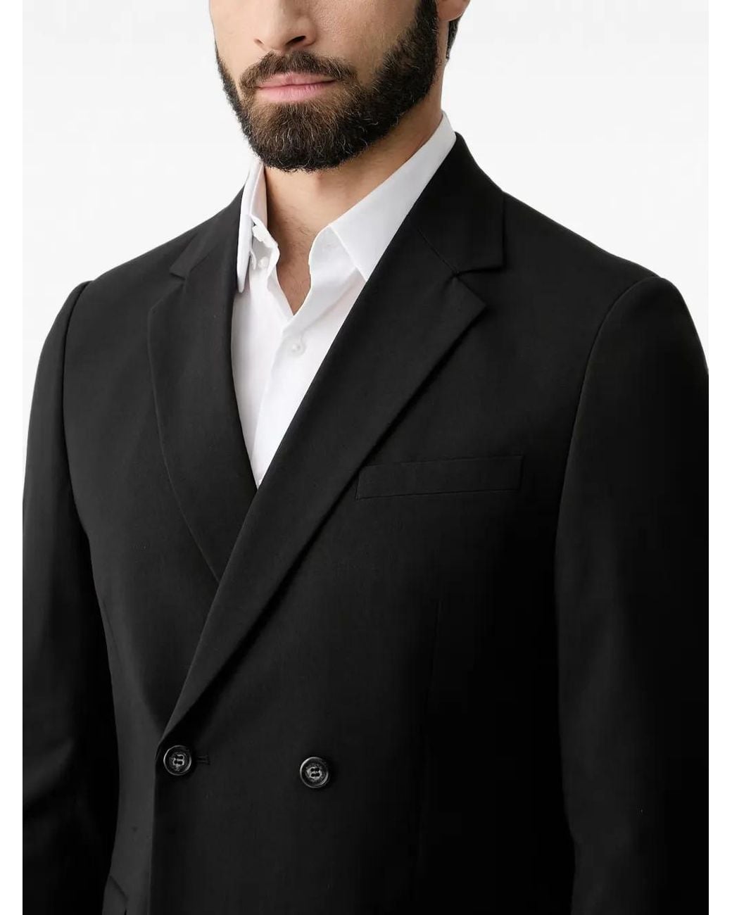 Lindbergh Black Double-Breasted Slim-Fit Suit for men