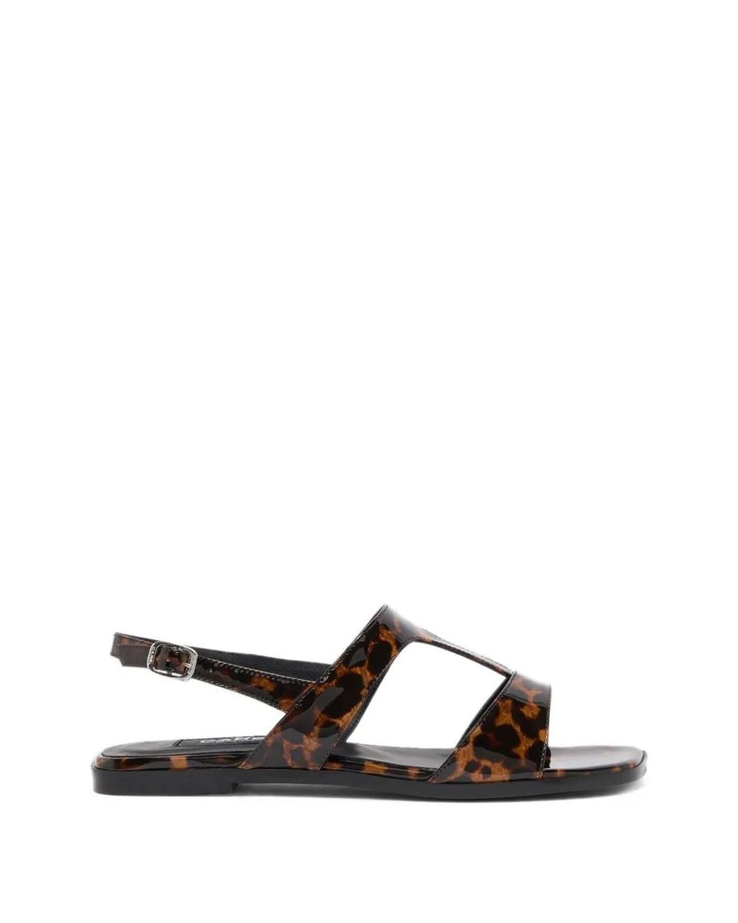 CAREL PARIS White Roma Leopard-Print Sandals