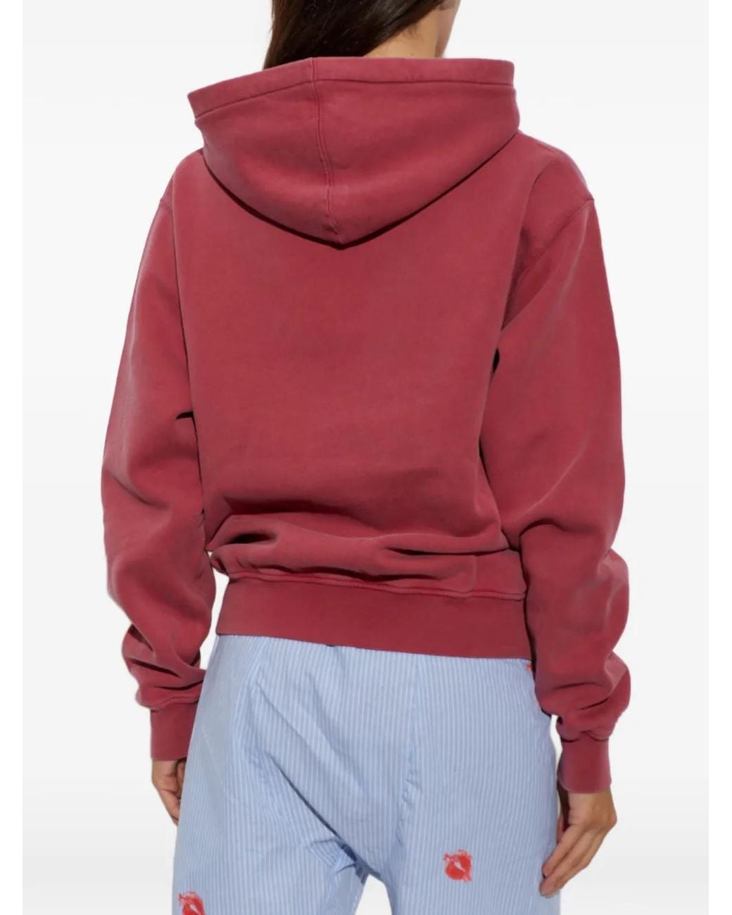 Carne Bollente Red Crystal-Embellished Graphic Hoodie