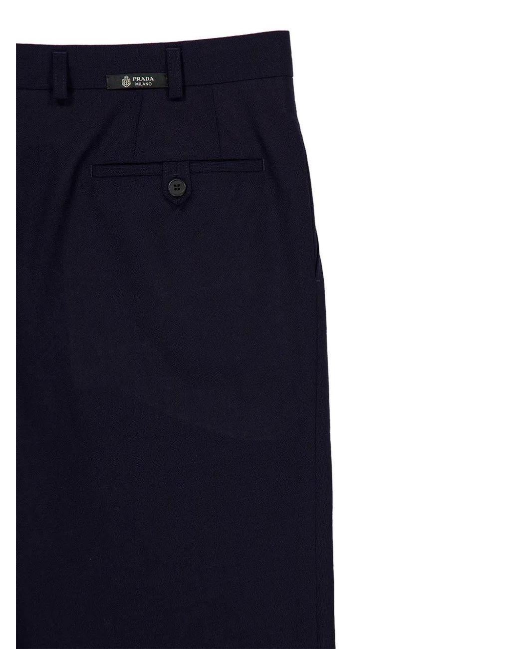 Prada Blue Wool Pants for men