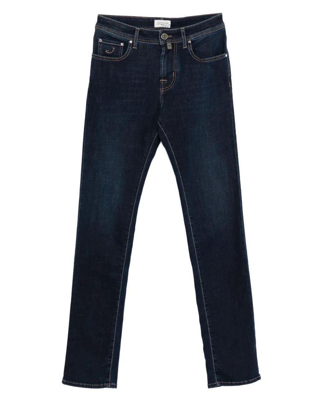 Jacob Cohen Blue Button-Fly Denim Jeans for men