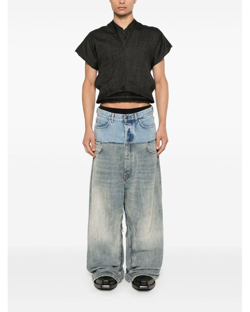 デニム・ジーパン BALENCIAGA Balenciaga Cut Off Waistband Jeans Balenciaga Cut Off Waistband Jeans - Heavy Bleached Blue