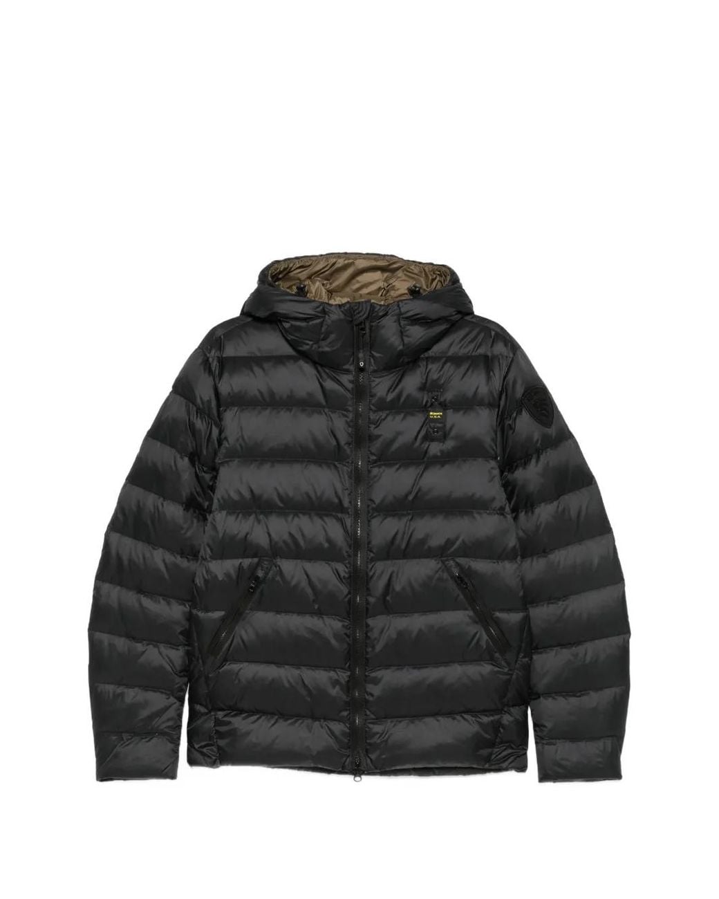 Blauer Black Quilted Hooded Jacket for men