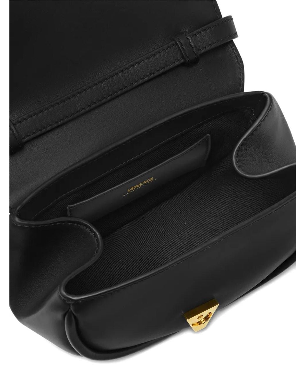 Versace Zwarte En Gouden Schoudertas in het Black