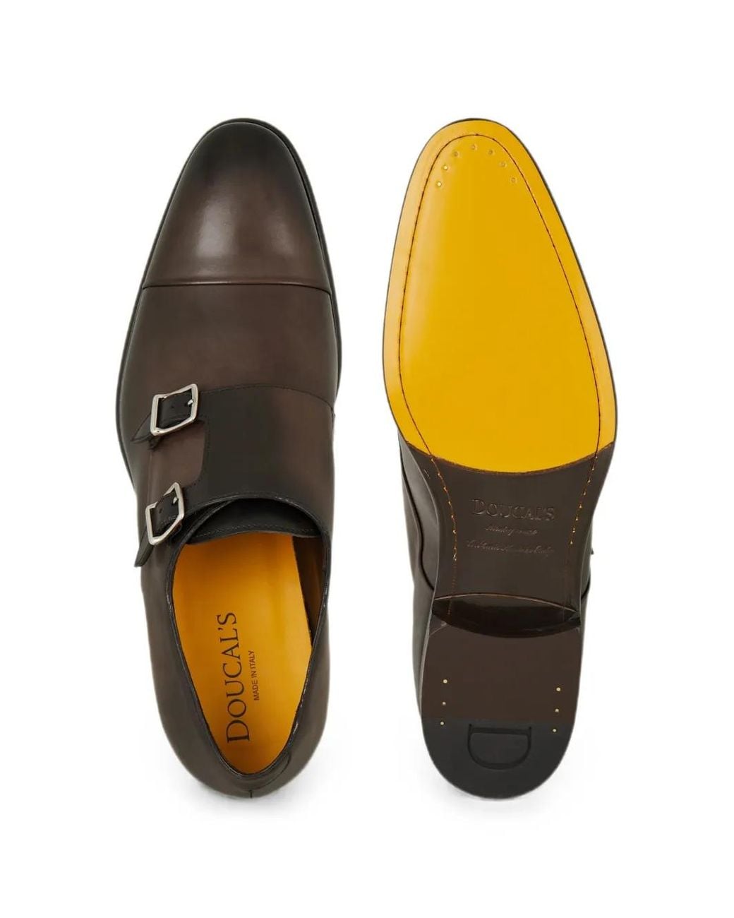 Doucal's White Double-Buckle Monk Shoes for men