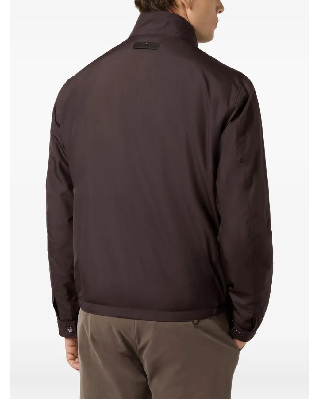 Paul & Shark Brown Ultralight Microfiber Blouson Jacket for men